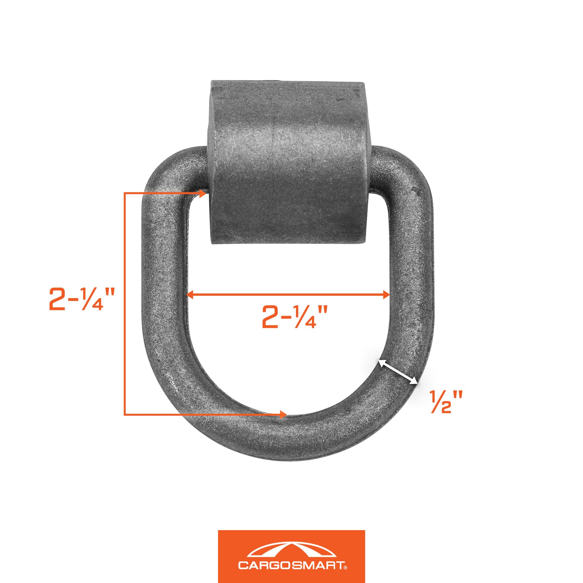 Weld On Heavy Duty Forged D-Ring - Rotating w/55 Angle, 1" Diameter, 3" x 3 1/2" 45,000 lb 1 Pk