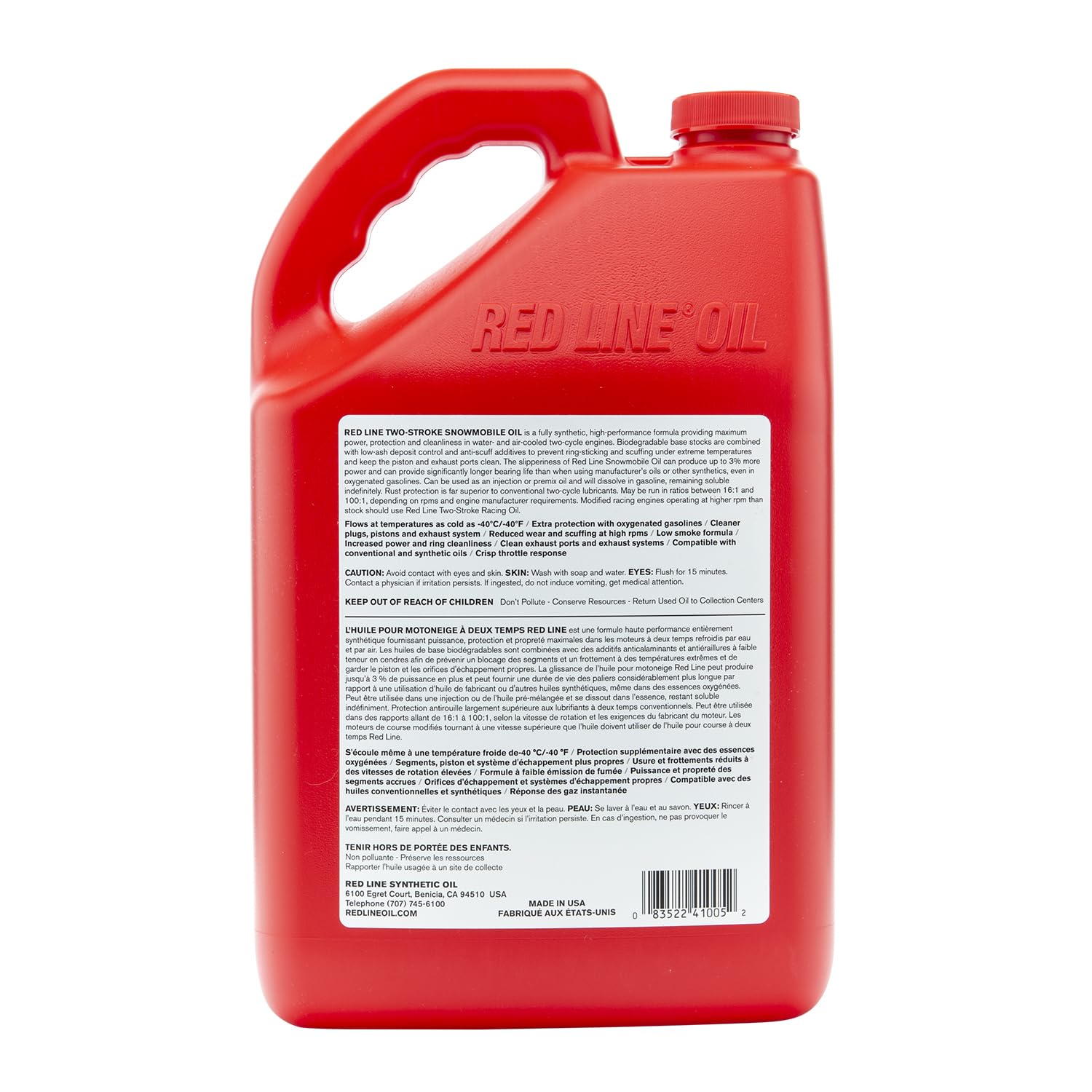 Snowmobile Oil Red Line 41005 Two-Stroke Synthetic - Gallon