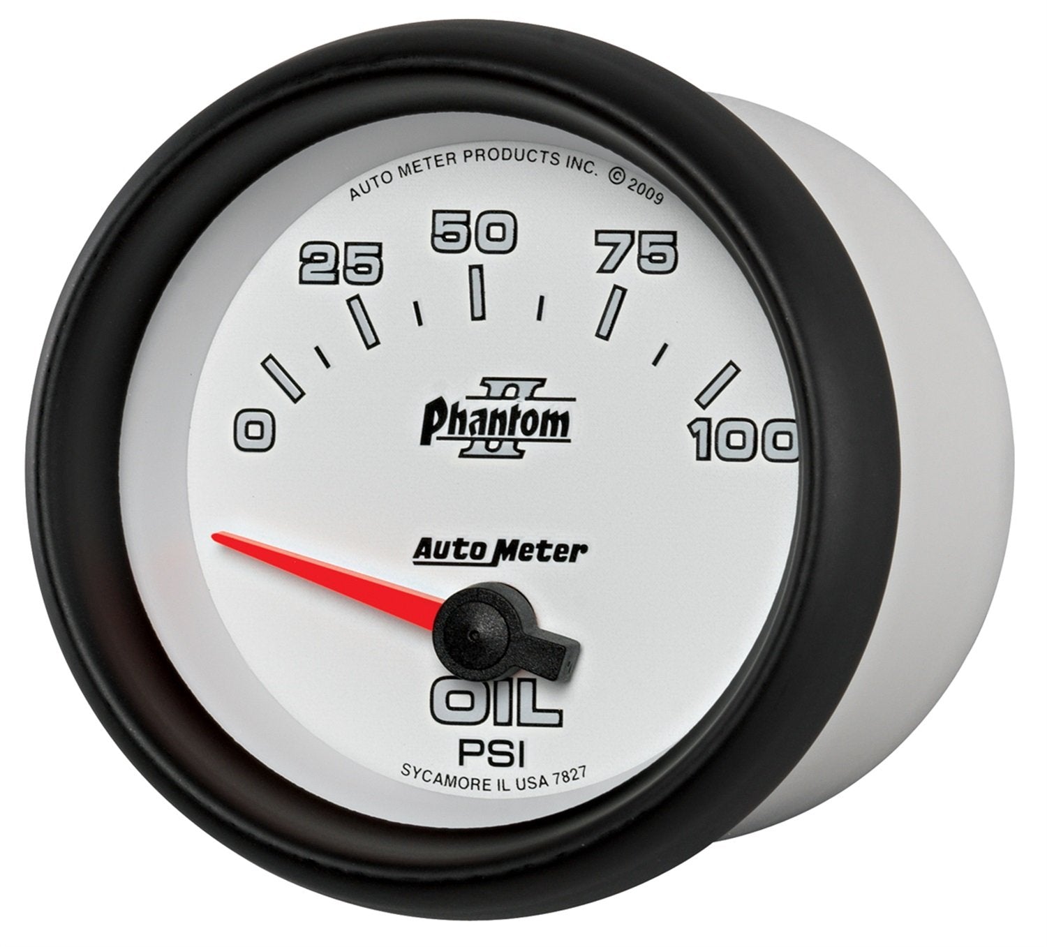 Auto Meter Phantom II 2-5/8" 0-100 PSI Short Sweep Electric Oil Pressure Gauge 7827