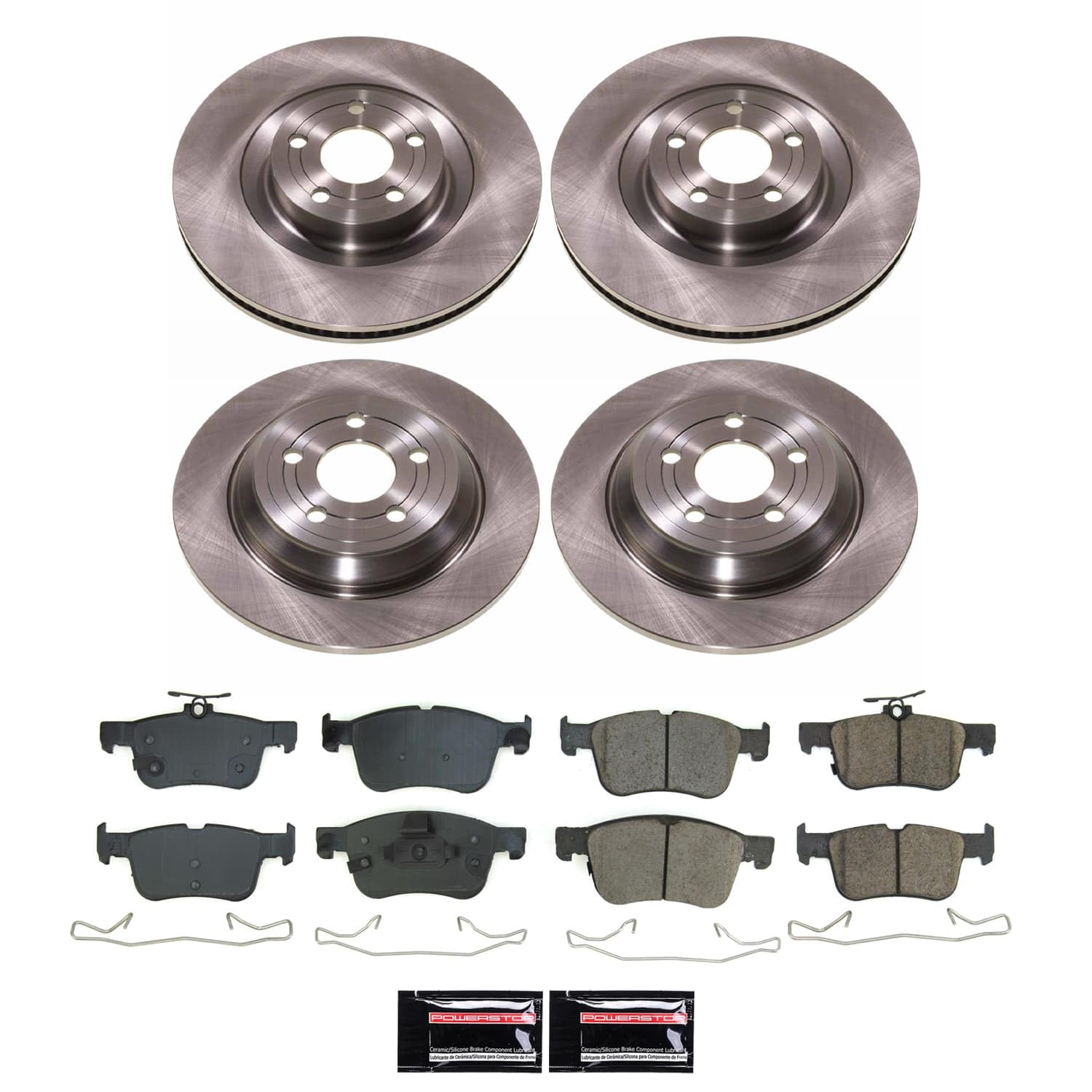 Power Stop Front and Rear KOE8940 Brake Pads and Rotors Stock Replacement Brake Kit Autospecialty For Ford Bronco Sport 2023, Ford Maverick 2022-2023 [Application Specific]