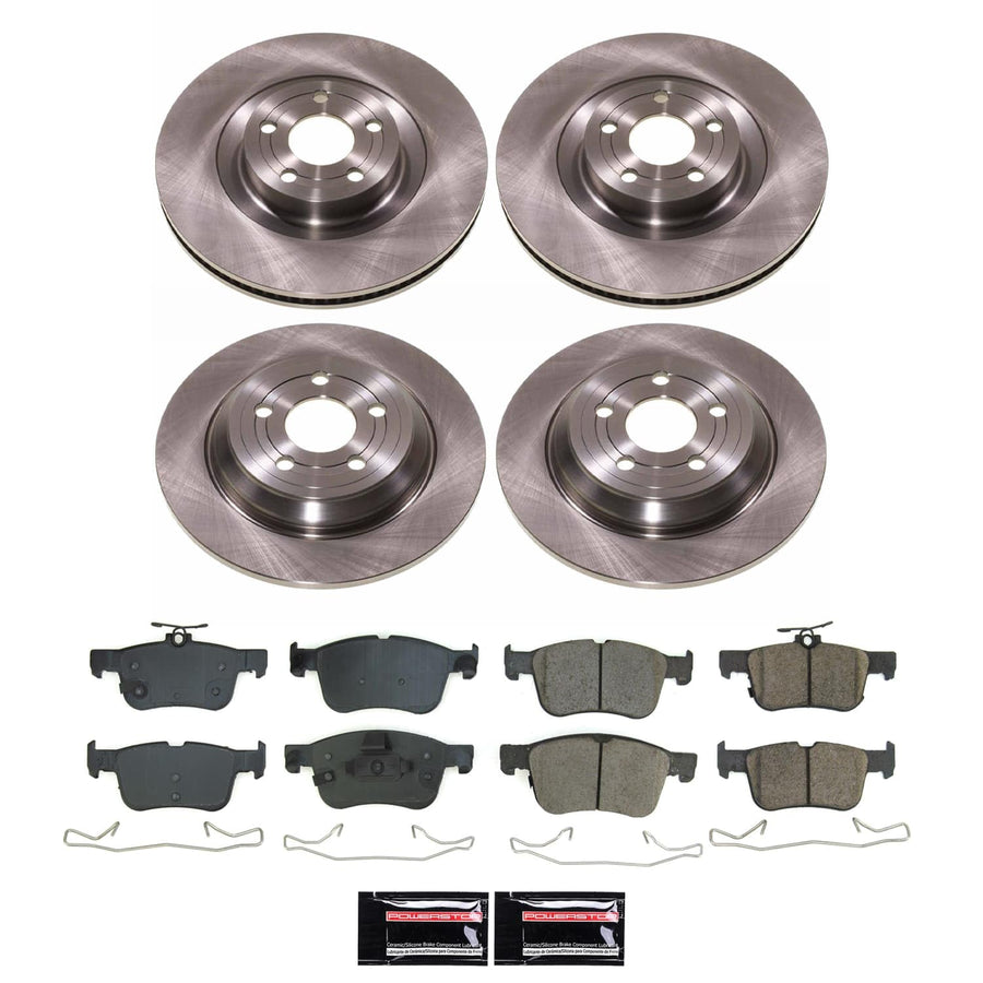 Power Stop Front and Rear KOE8940 Brake Pads and Rotors Stock Replacement Brake Kit Autospecialty For Ford Bronco Sport 2023, Ford Maverick 2022-2023 [Application Specific]