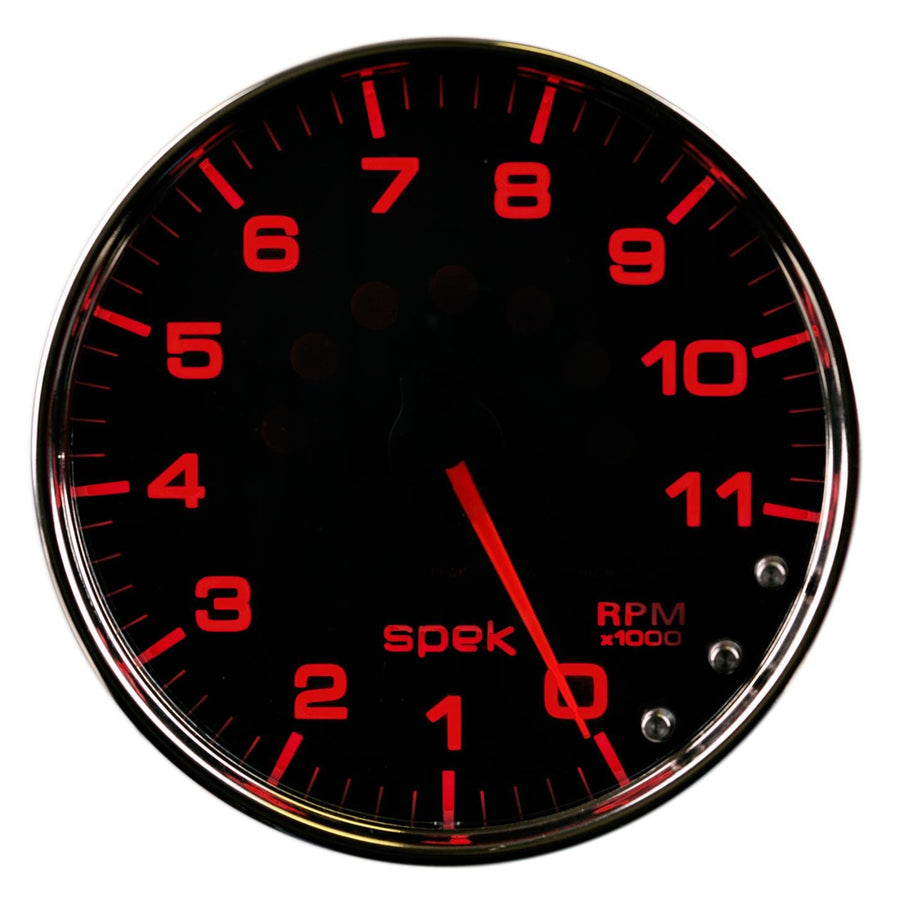 AutoMeter Gauge P23931 Tachometer (Spek-Pro 5", 11K RPM, with Shift Light & Peak Mem, Black/Chrome, Spek-Pro)