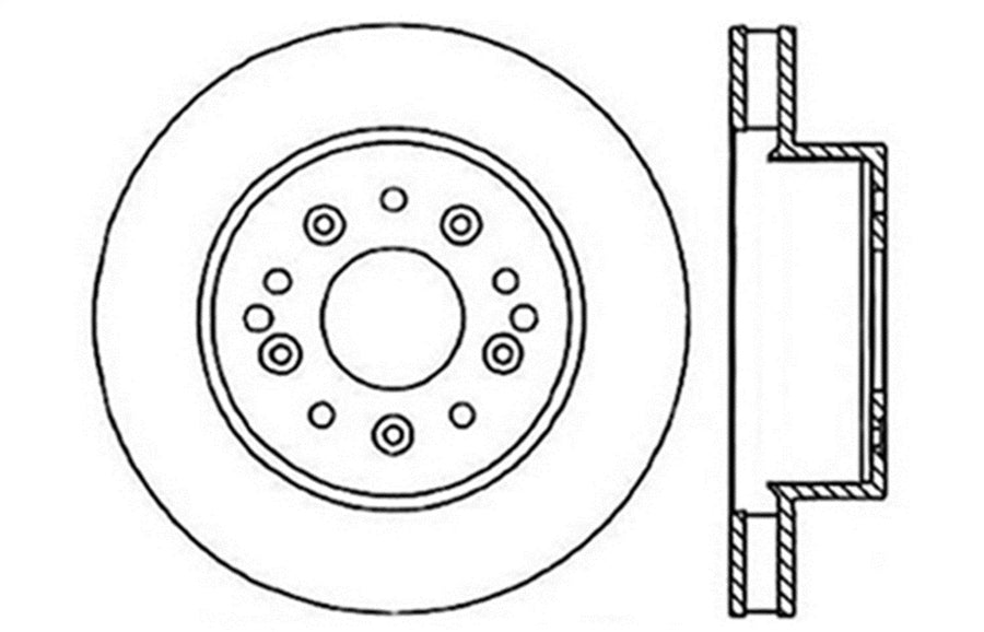 Sport Drilled/Slotted Brake Rotor StopTech 127.62007R (Front and Rear Right), 1 Pack