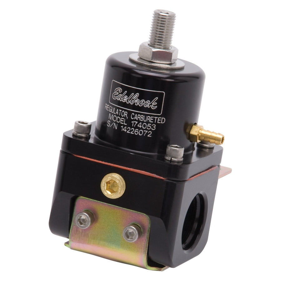 Edelbrock Fuel Pressure Regulator 174053 Bypass Style 180GPH Blk, Black