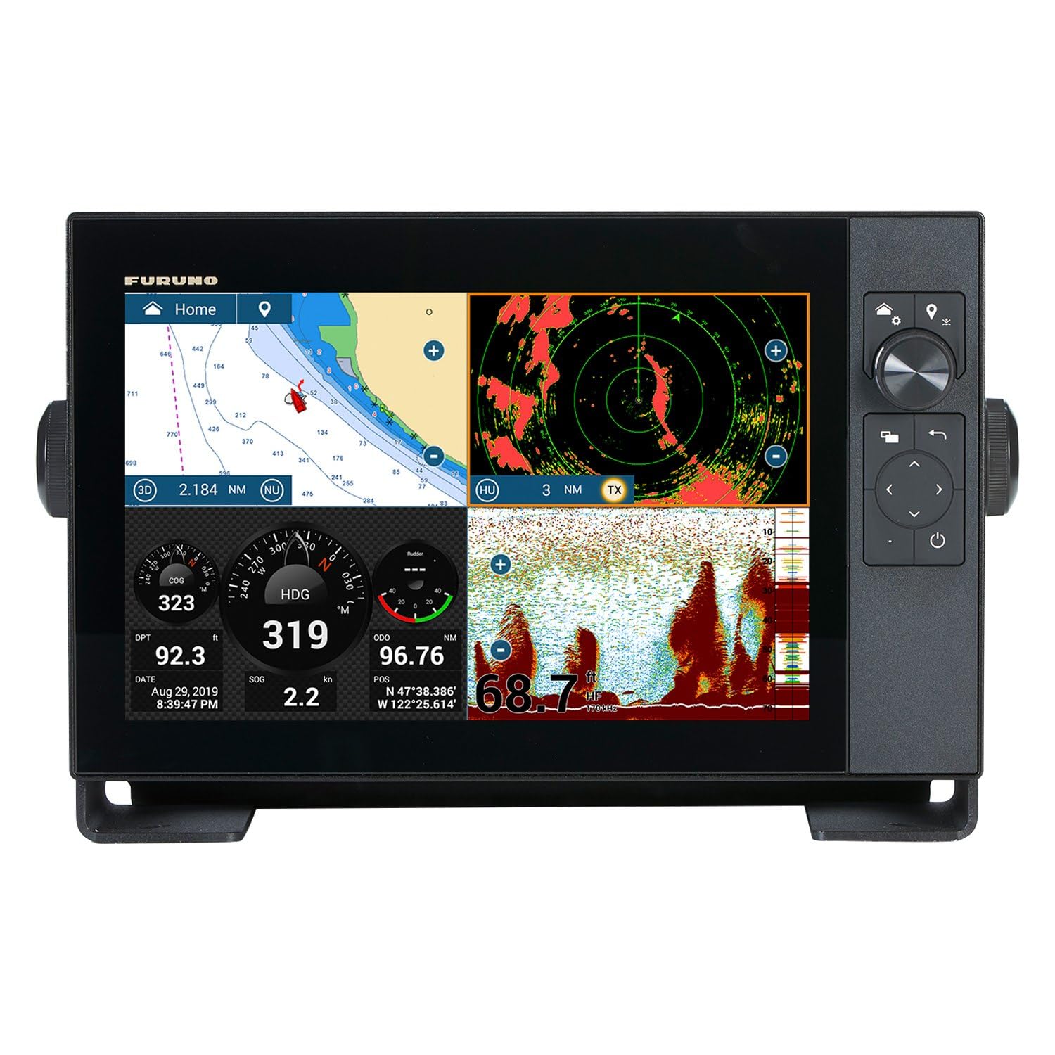 Furuno TZtouch3 NavNet 12" MFD w/1kW Dual Channel CHIRP Sounder w/internal GPS [TZT12F]