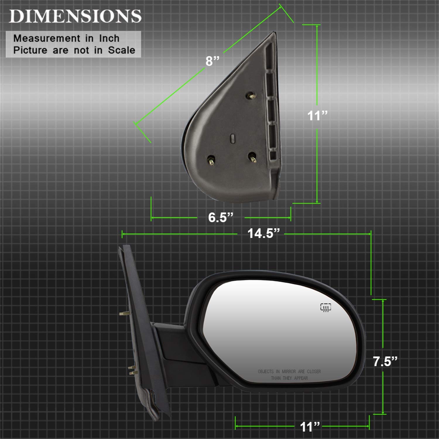 Mirror, Xtune MIR-03CS07-PW-R 1 Pack