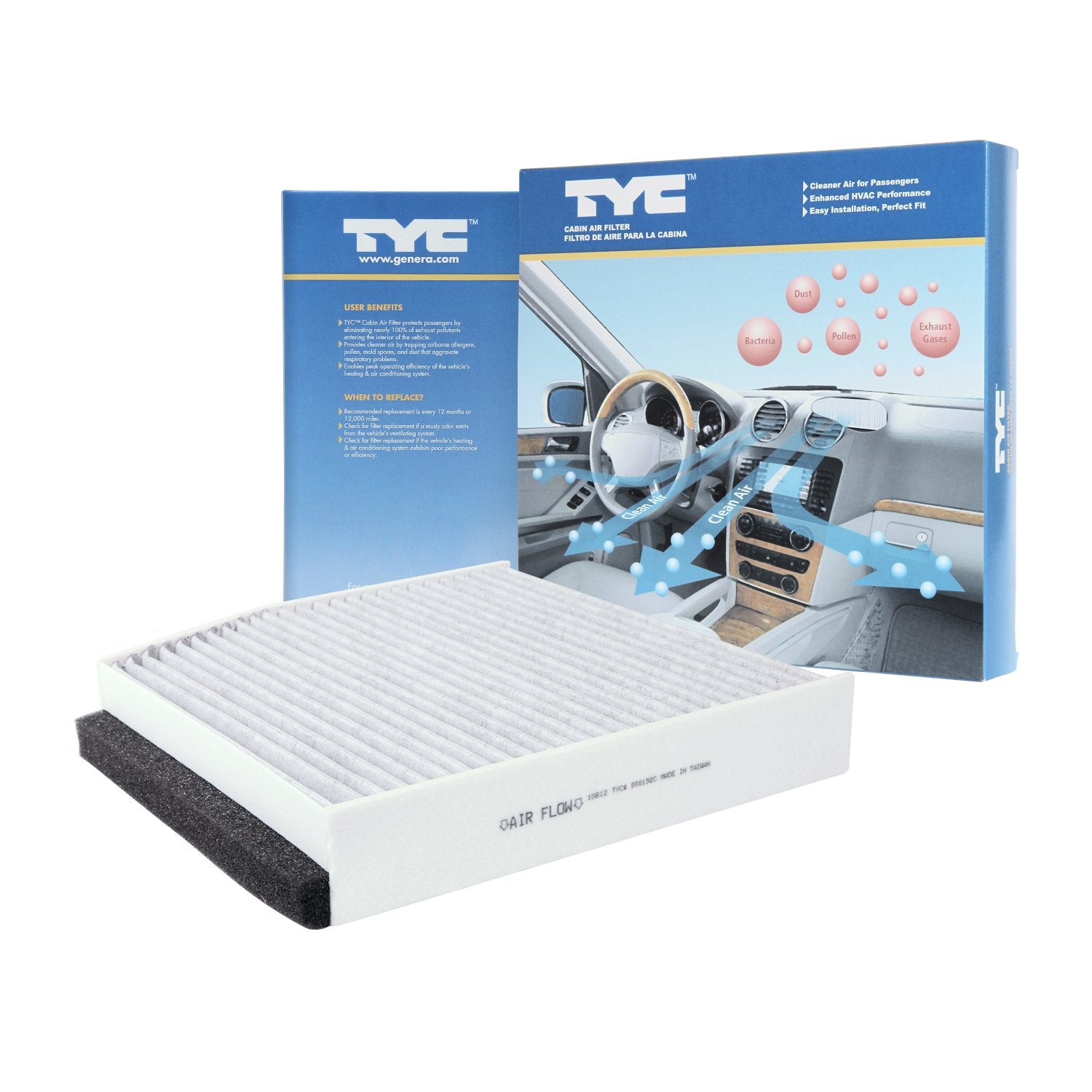Cabin Air Filter TYC Compatible with 2014-2019 Mercedes Benz CLA class