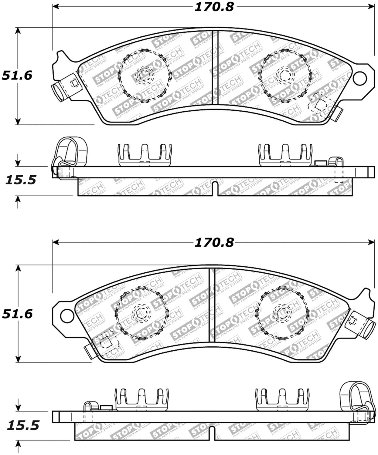 Brake Pads Stoptech 305.04120 Street Select with Hardware