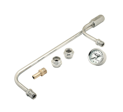 Fuel Line Kit Mr. Gasket 1559 with Gauge & Fittings - Chrome