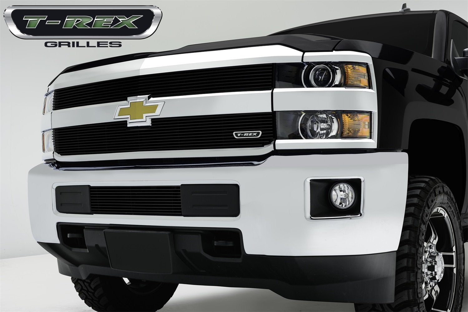 2015-2019 Silverado 2500, T-Rex Grilles 2015-2017 3500 Billet Bumper Grille, Black, 1 Pc, Overlay - PN #25122B