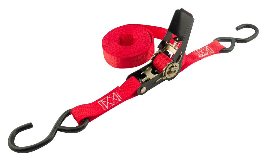 1" x 15' Motorcycle/ATV Ratcheting Tie-Down Strap Erickson 01400 Red