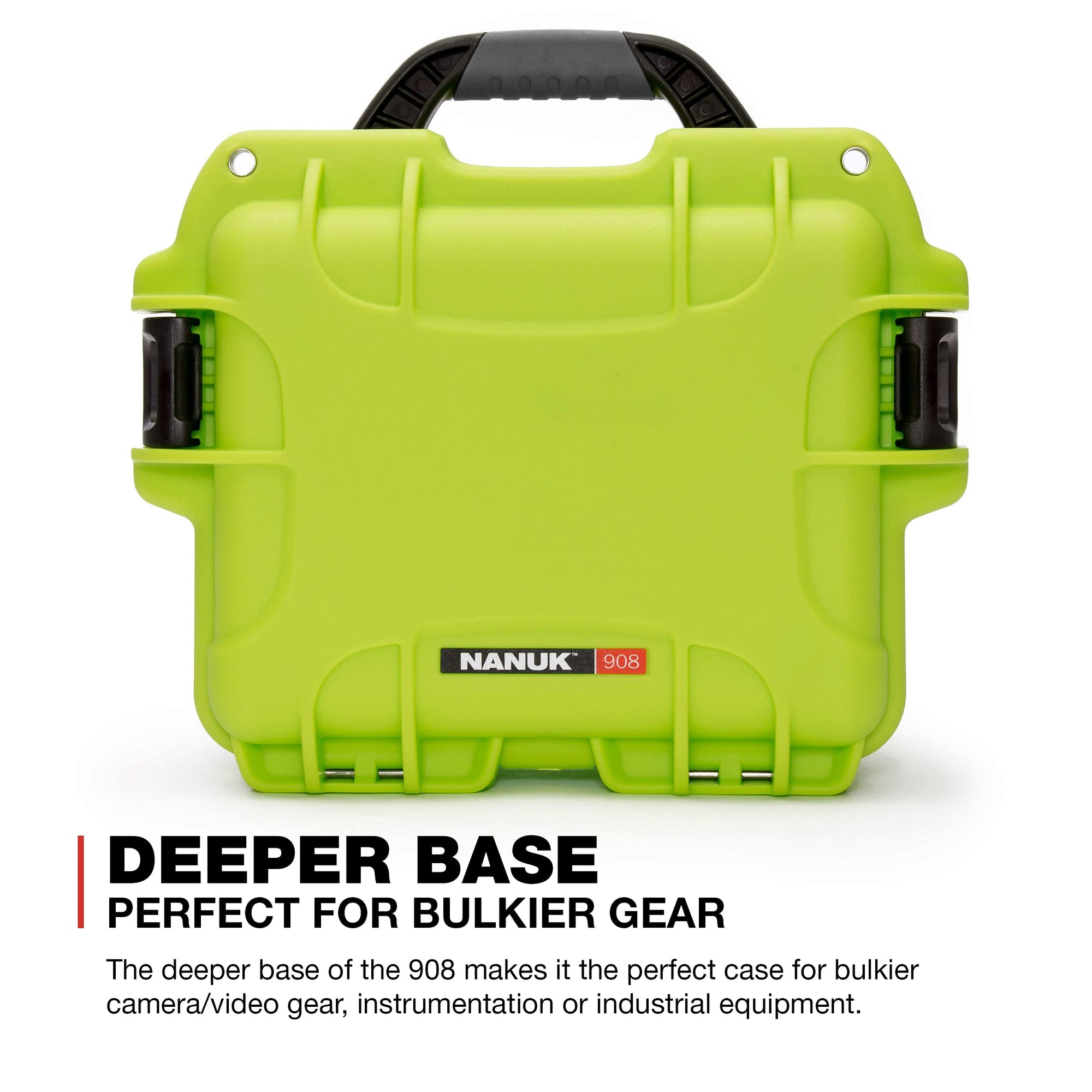 Waterproof Nanuk 908 Hard Case with Padded Dividers - Lime