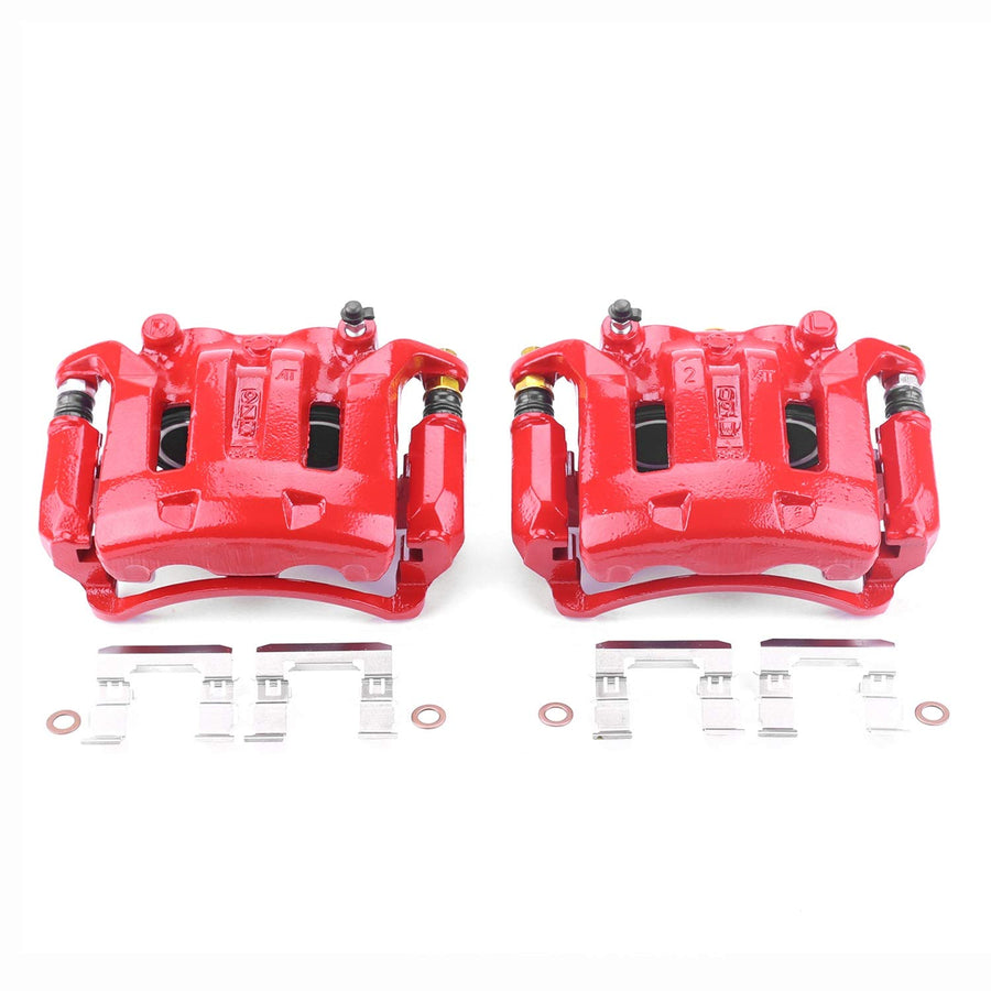 Power Stop Pair of High-Temp Red Powder Coated Front Calipers For Nissan Frontier 2003-2004, Nissan Xterra 2000-2004 [Model Specific]