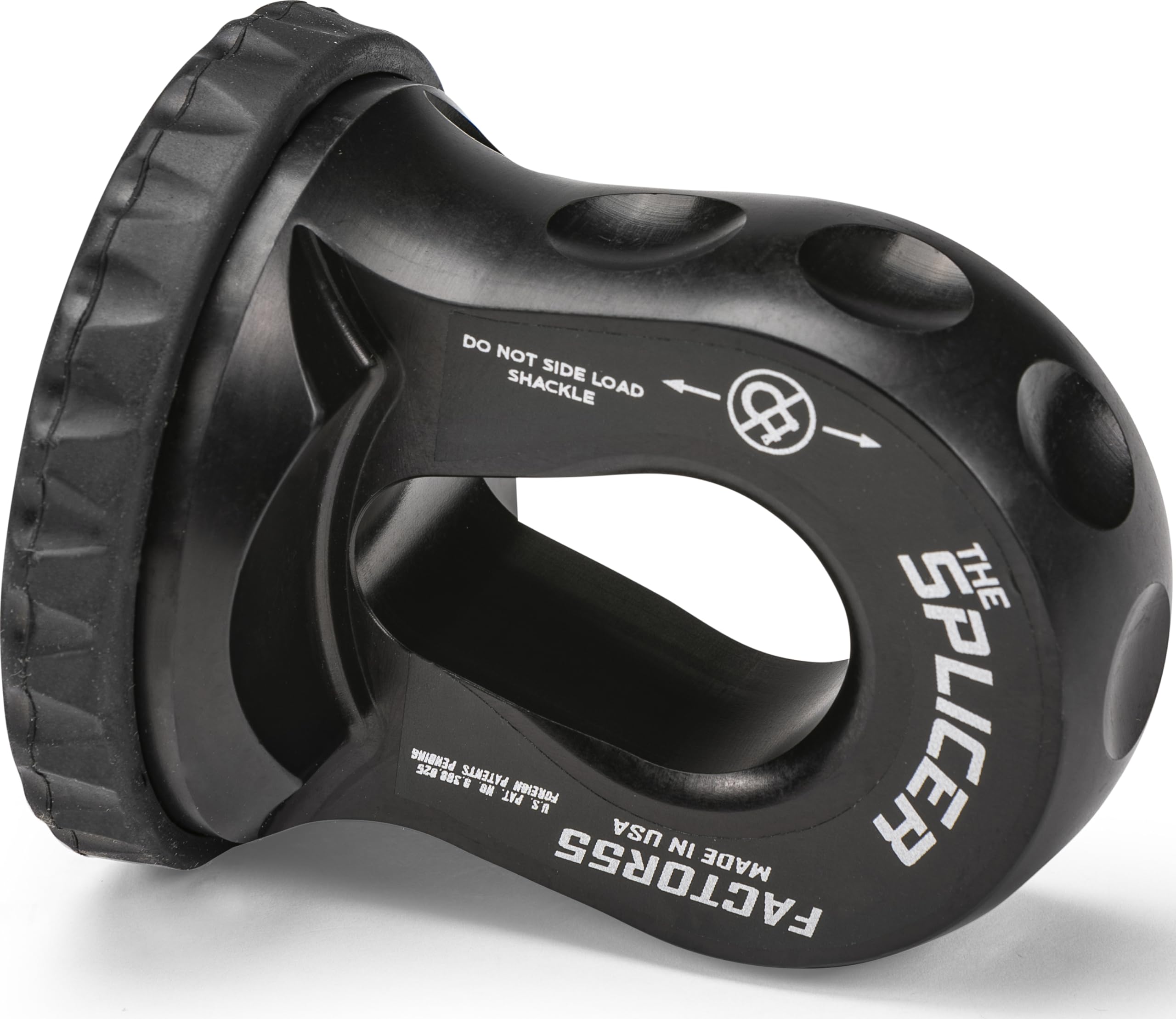 Synthetic Rope Shackle Factor 55 Splicer, Fits Rope up to 1/2" - Black