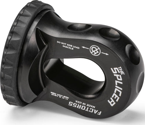 Synthetic Rope Shackle Factor 55 Splicer, Fits Rope up to 1/2" - Black
