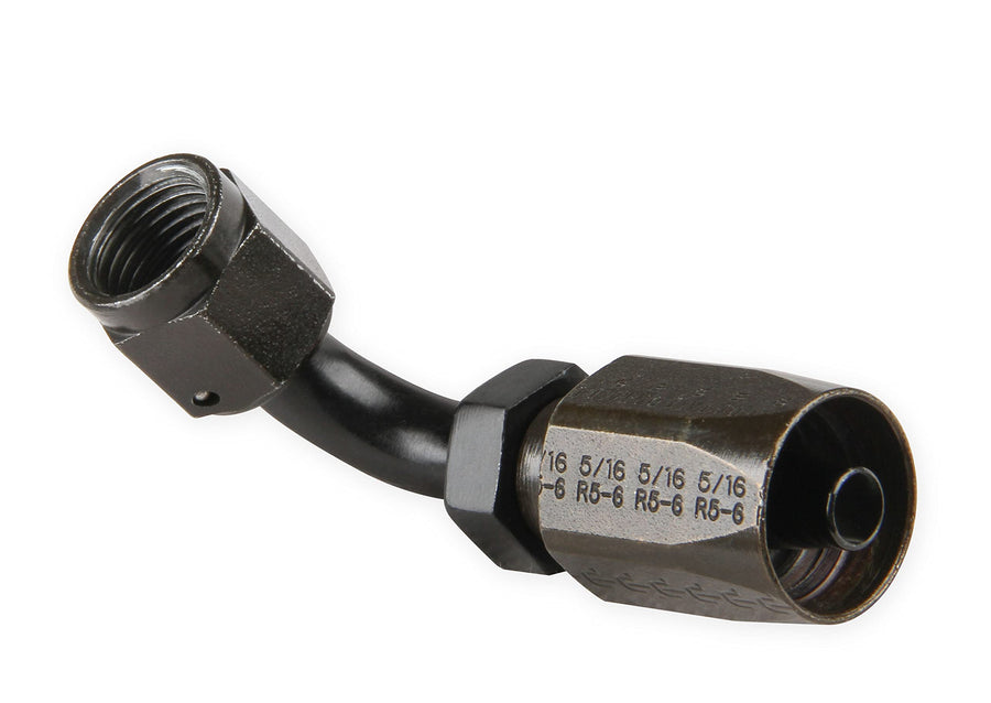 Power Steering Hose End Earl's -6 90 Deg. Black Chromate