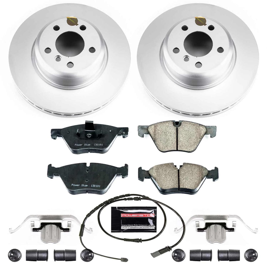 Power Stop CRK6032 Brake Rotors Front Coated and Z23 Carbon Fiber Brake Pads Kit For Suzuki Forenza 2004-2006 | Suzuki Reno 2005-2006 [Vehicle Specific]