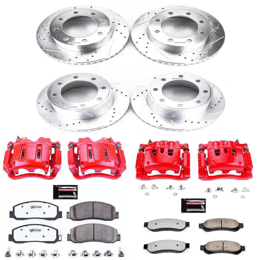 Power Stop Z36 KC5587-36 Front & Rear Truck and Tow Brake Kit with Calipers For Ford F-350 Super Duty 2010 [Model Specific]