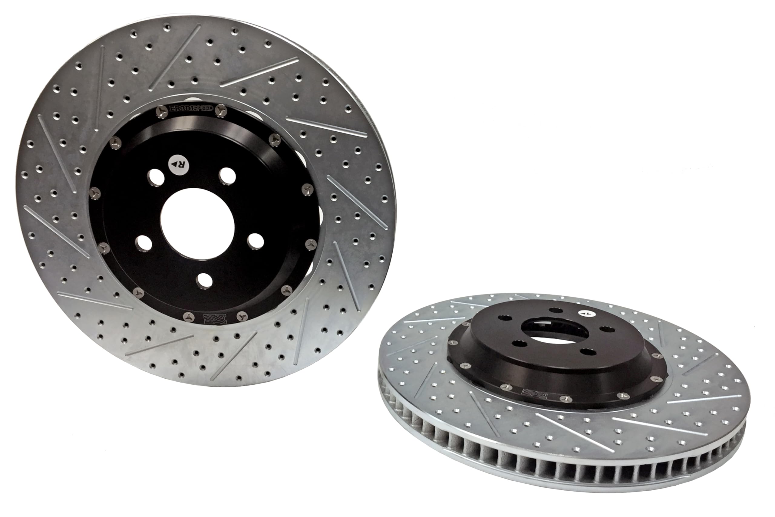 Baer Brakes EradiSpeed+ 2261042 Front 2-piece Brake Rotors Slotted Drilled Zinc Plated