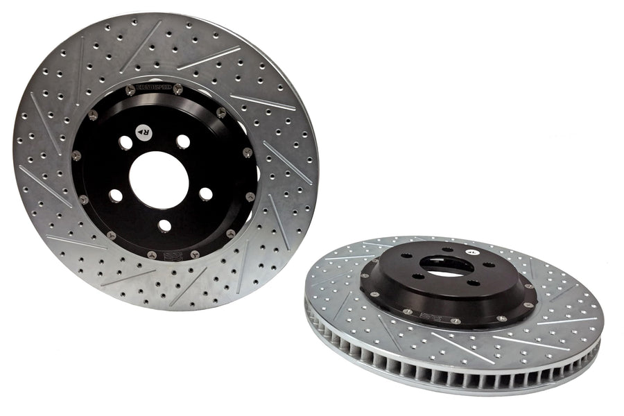 Baer Brakes EradiSpeed+ 2261042 Front 2-piece Brake Rotors Slotted Drilled Zinc Plated