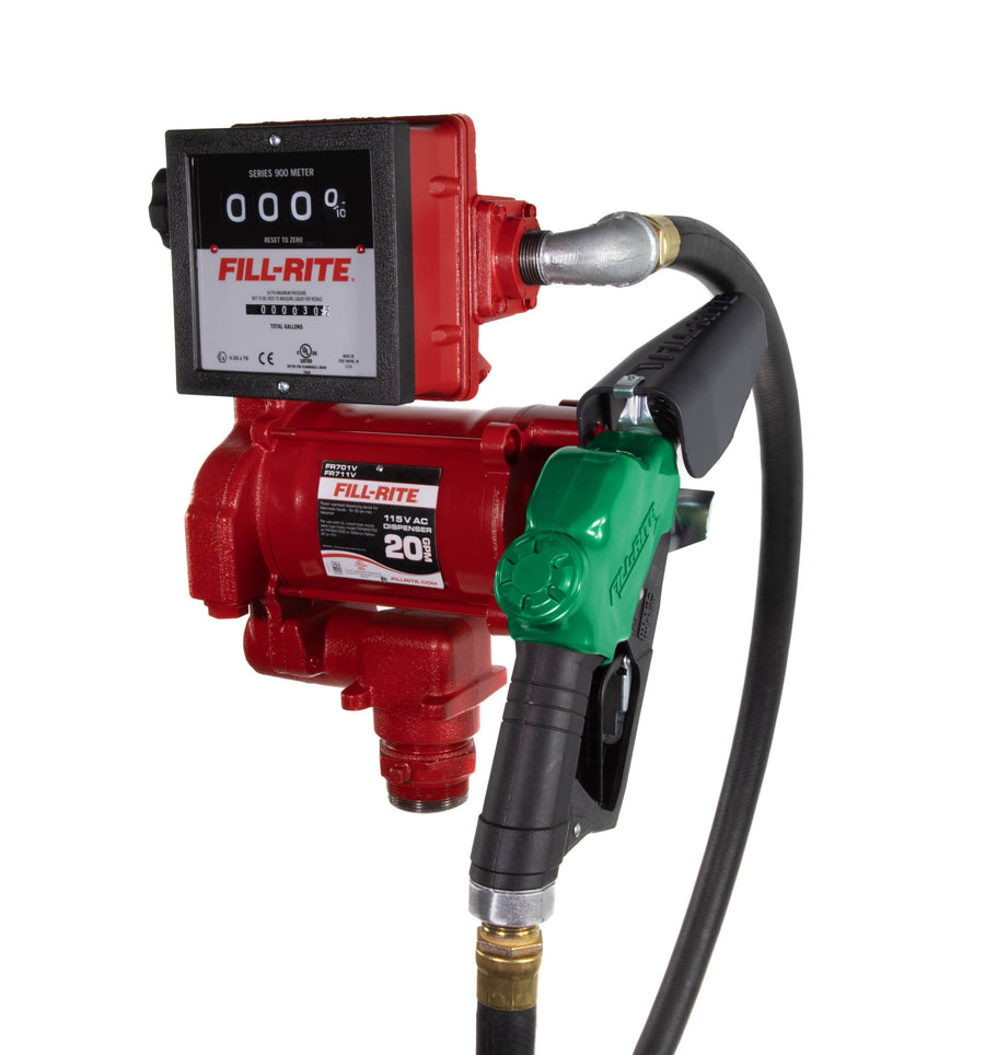 Fill-Rite 115V FR711VA Fuel Transfer Pump with Mechanical Gallon Meter Package - Heavy-Duty Electric Pump with High Flow Rate and Durable Construction