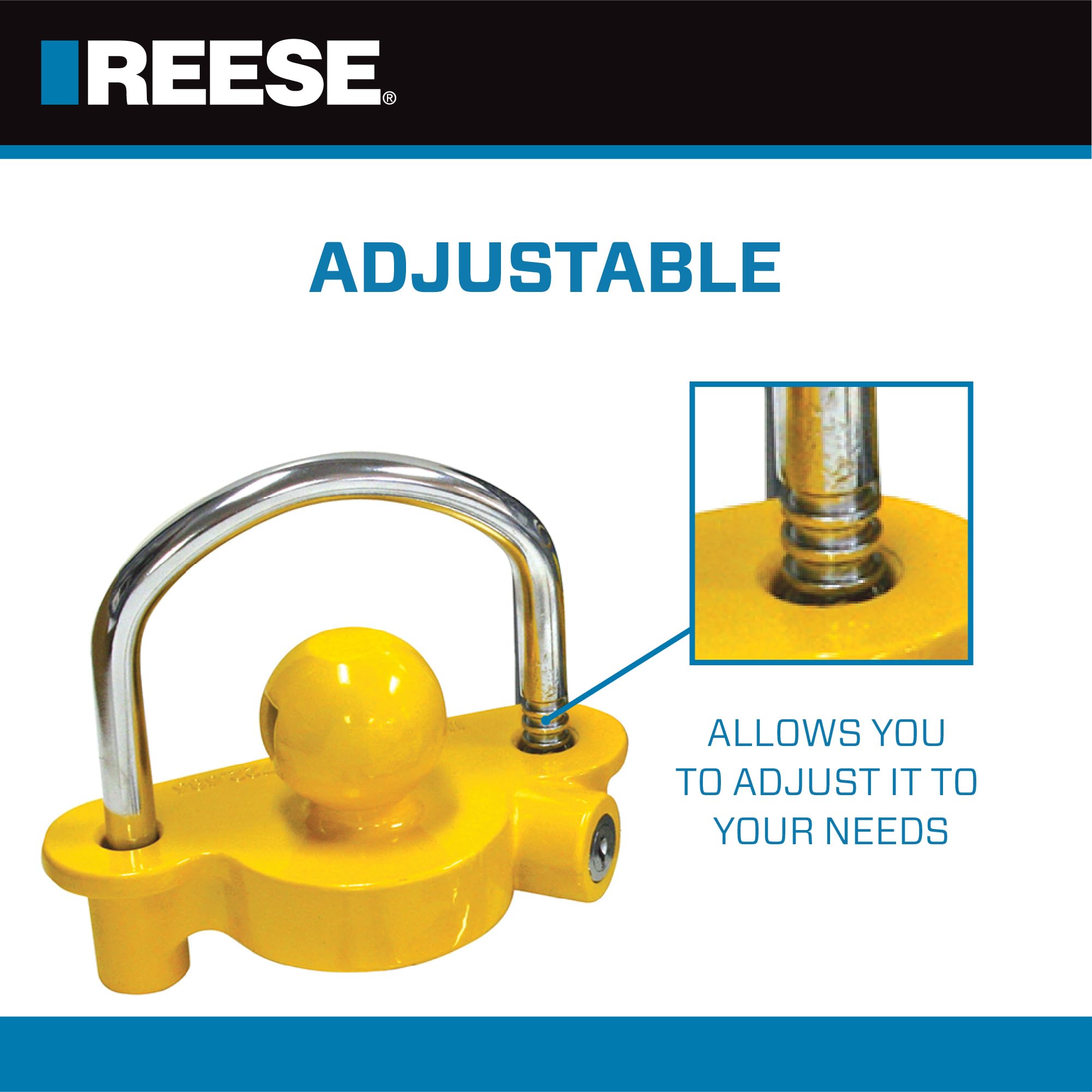 Towpower REESE 7014700 Trailer Hitch and Coupler Combo Lock Set, Fits 1-1/4 Inch & 2 Inch Square Receivers, 1/2 Inch & 5/8 Inch Pin Diameter