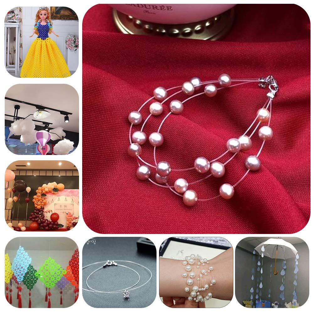 20 Yards JEWELEADER Clear Invisible Craft Nylon Thread 0.6mm Monofilament Fishing Line Bead String Cord for Gemstone Jewelry DIY Making Bracelet Hanging Decoration Sewing Quilting Hair Weaving