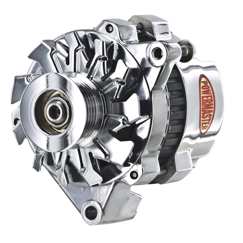 Alternator Powermaster 279261-114 Polish (CS121 100A 6 Groove Pulley Offset Right 1 Wire or OE Hookup)