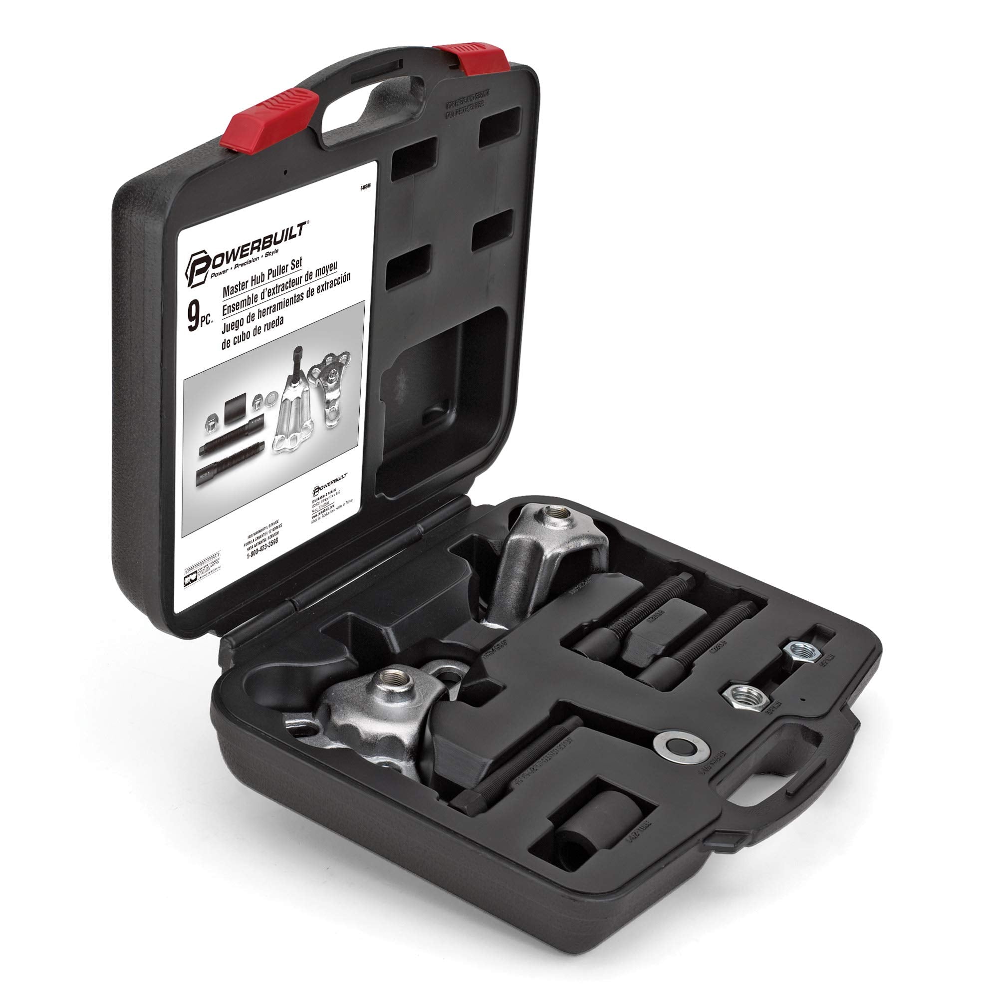 Powerbuilt Master Hub Puller Tool Set, Remove and Install Hubs and Axels Car Wheel, Ford and Mercury, Front-Wheel or Rear-Wheel Vehicles - 648608