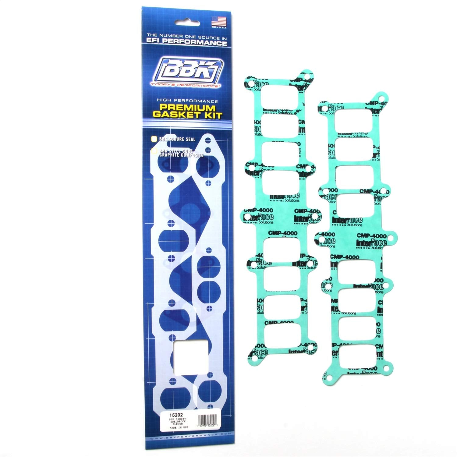 EFI Intake Manifold Gasket Set BBK - Upper - Lower Kit for Edelbrock Ford 302, 351 Performer Manifold (Pack of 2)