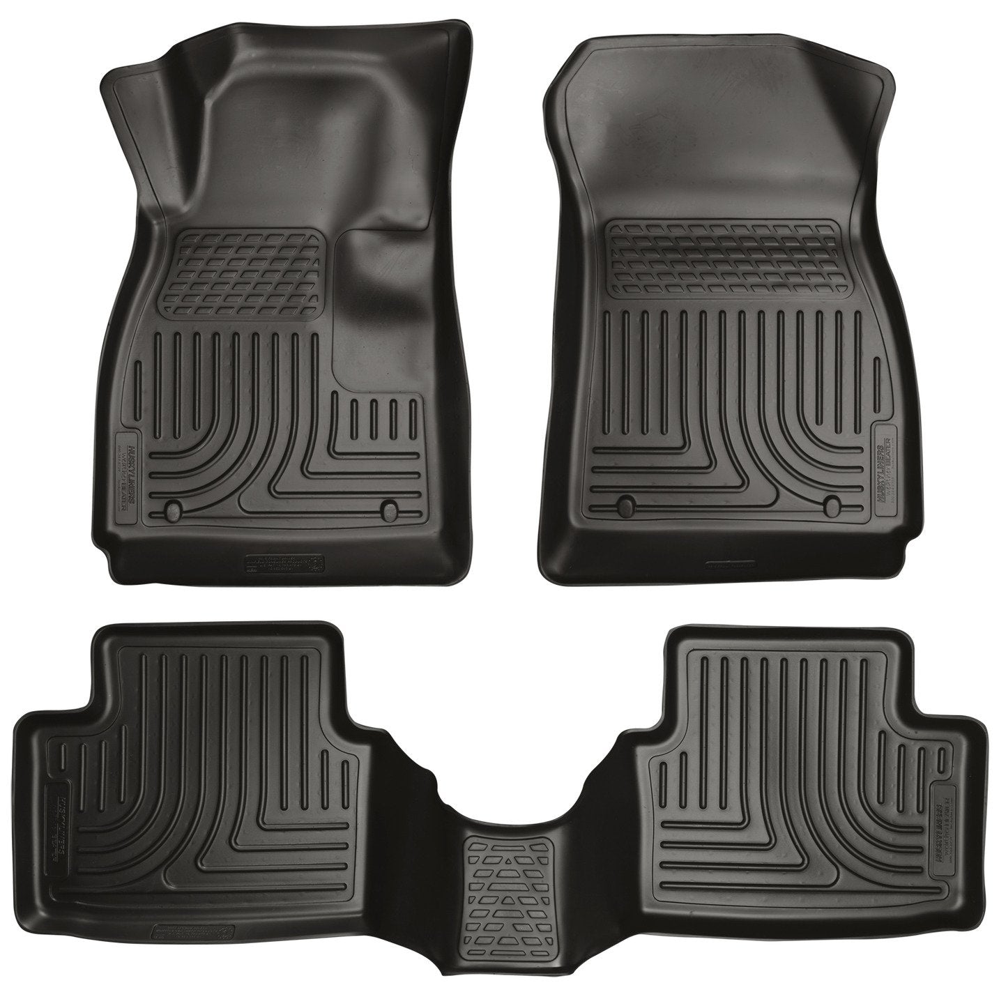 Husky Liners Floor Mats Weatherbeater | Fits 2014-2020 Mazda 6 Grand Touring | Front & 2nd Row, 3-pc Black - 99791