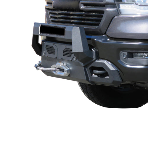 Armour III Black Horse Heavy Duty Front Winch Bumper Textured Black Compatible with 2019-2023 Ram 1500(Excl. 19-23 Classic, 19-22 Diesel, 19-23 Rebel, 21-23 TRX)-AR3HD30NL