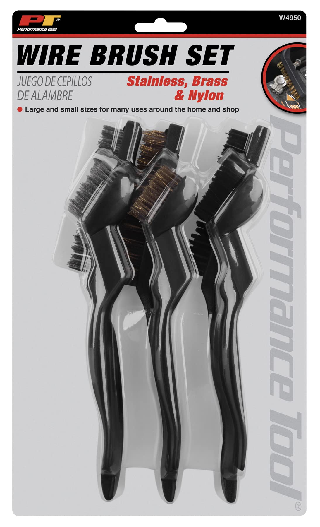 W4950 Performance Tool Detailing Brush Set (6 Pieces) - Perfect for Cleaning Interior and Exterior of Your Car, Truck or Motorcycle