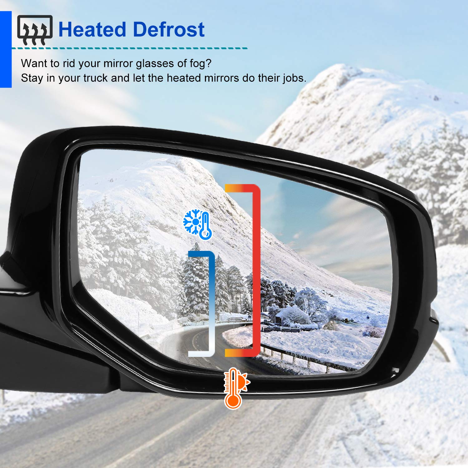 Right Passenger Side Mirror Spec-D Tuning 7-Pin Power Heated + LED Turn Signal Compatible with 2013-2017 Honda Accord