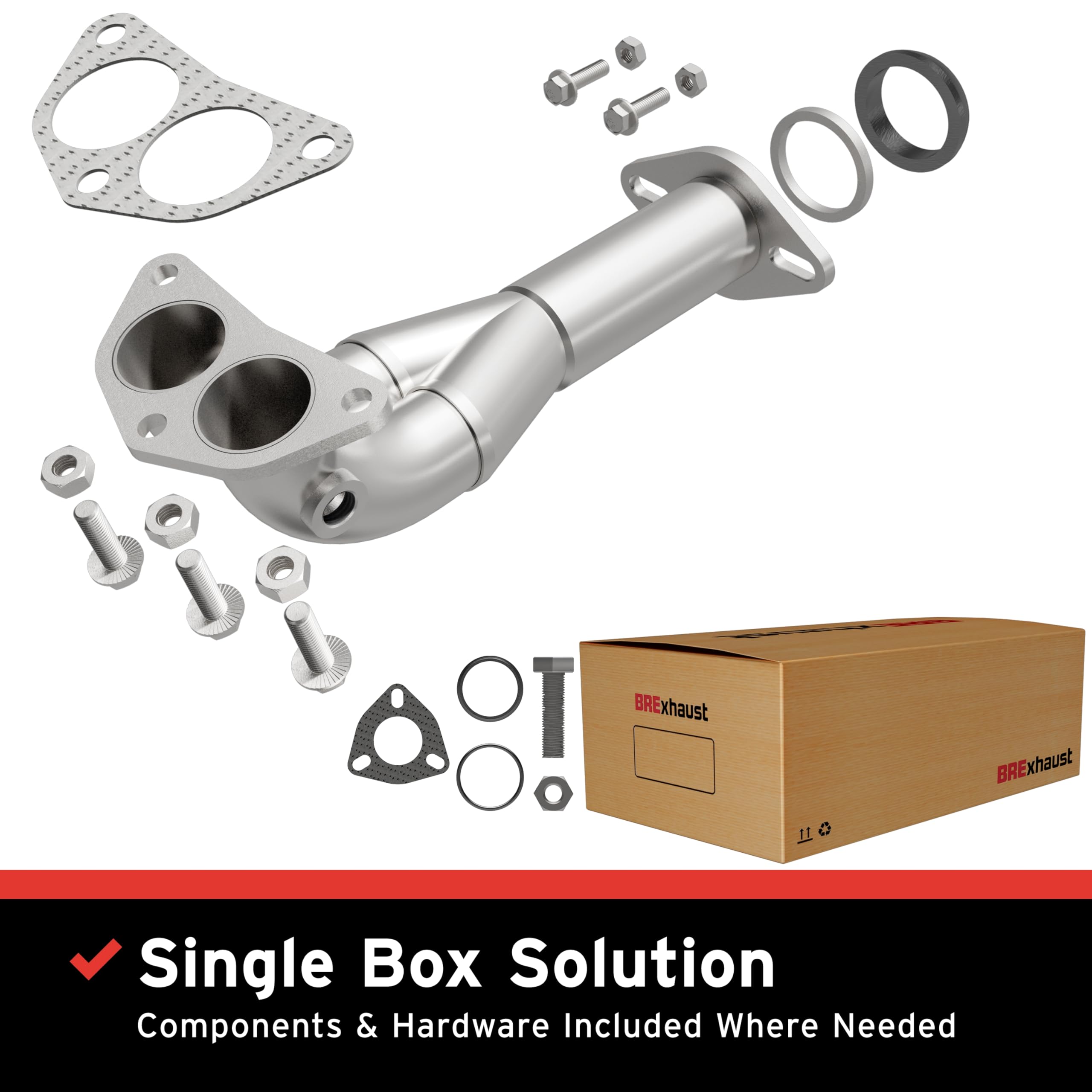 Replacement BRExhaust Front Pipe Kit 107-0107: Direct-Fit, Compatible with 06-12 Eclipse 2.4L