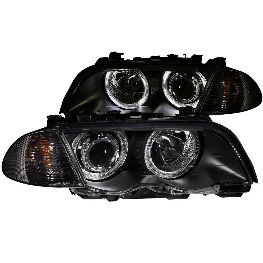 BMW 330xi Anzo USA 121261 Projector Halo Black Clear Headlight Assembly - (Sold in Pairs)