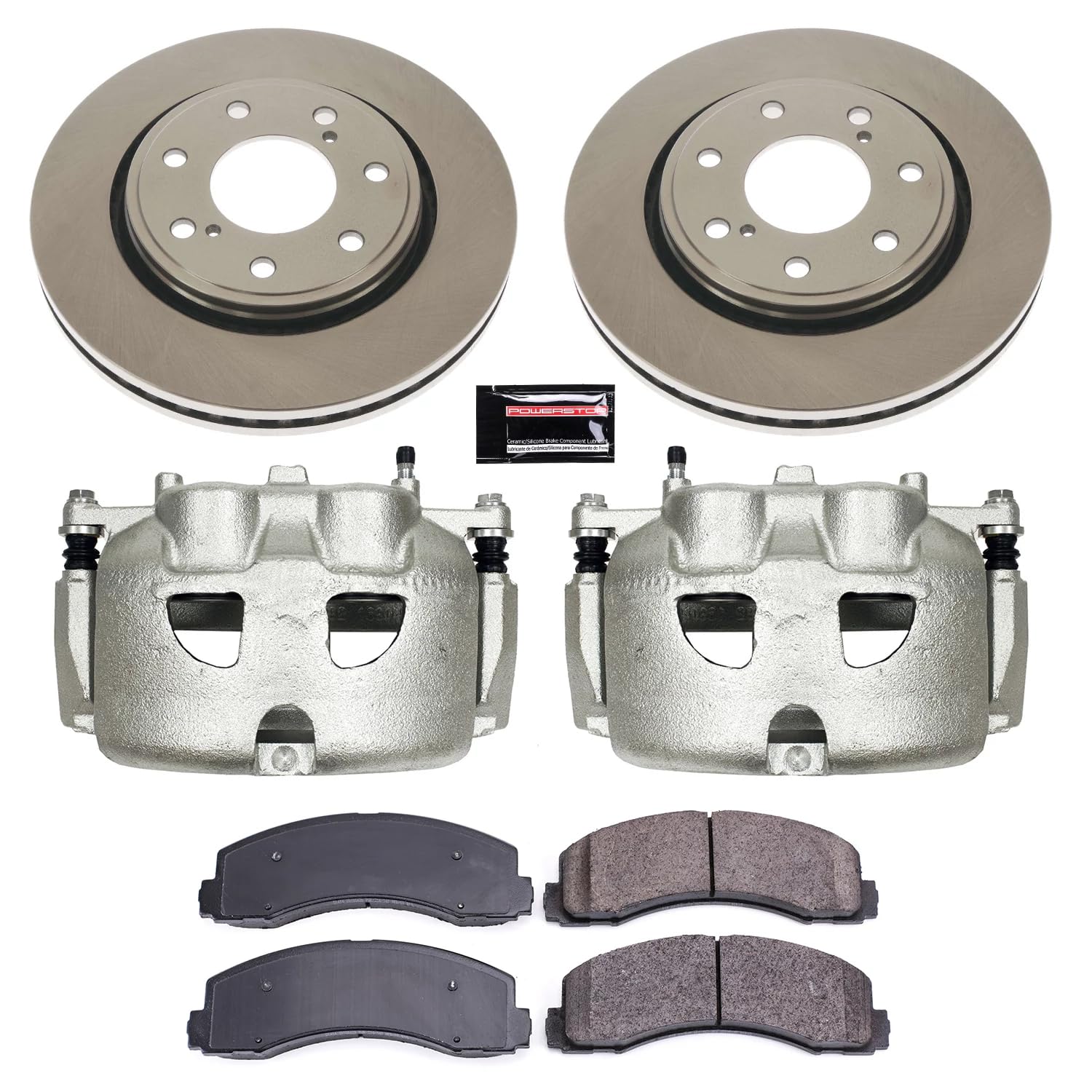 Power Stop KCOE5972 Replacement Autospecialty Front Brake Caliper Kit- OE Brake Rotor, Brake Pads & Calipers For Ford F-150 2010-2011 [Model Specific]