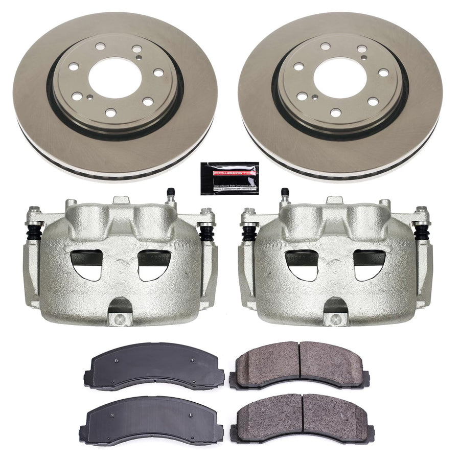 Power Stop KCOE5972 Replacement Autospecialty Front Brake Caliper Kit- OE Brake Rotor, Brake Pads & Calipers For Ford F-150 2010-2011 [Model Specific]
