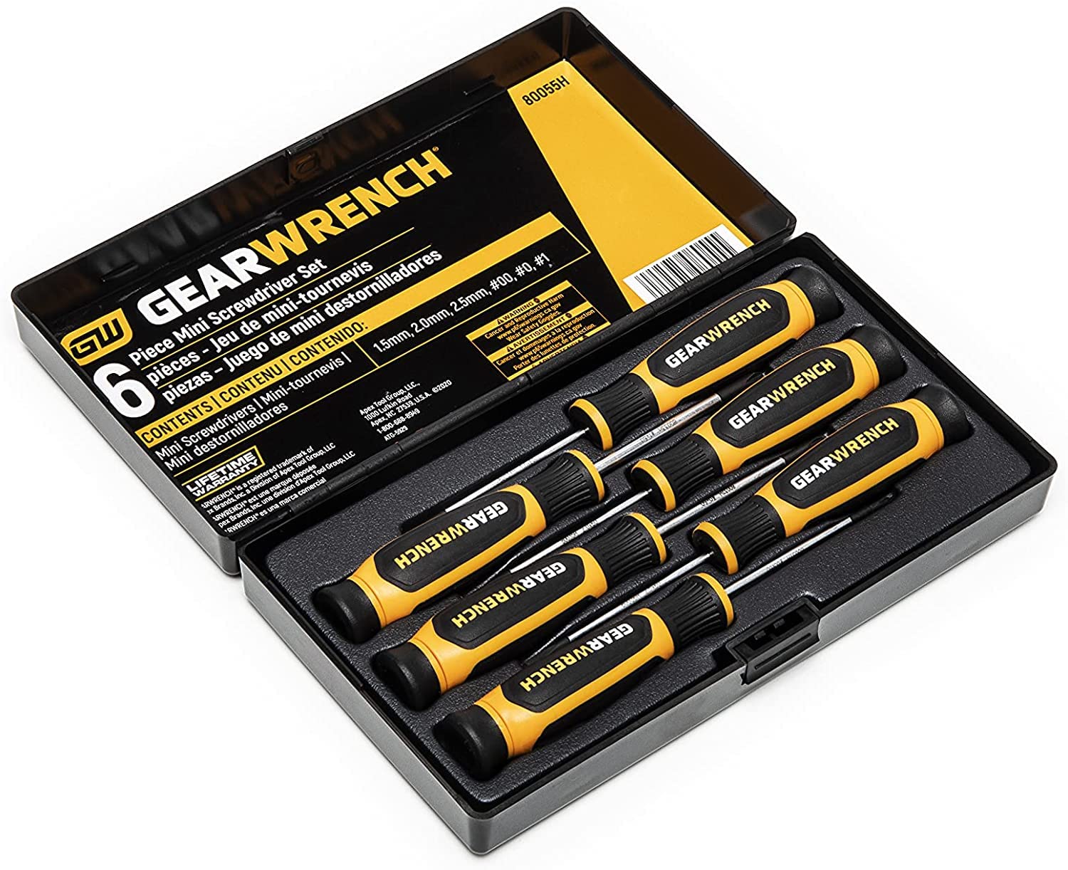 6 Pc GEARWRENCH Mini Dual Material Screwdriver Set - 80055H
