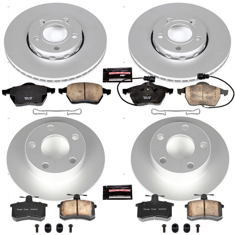 Power Stop Z23 CRK2844 Front and Rear Evolution Geomet Coated Brake Kit For Audi A6 1995-1997, Audi A6 Quattro 1995-1998 [Model Specific]