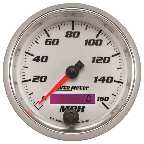 Speedometer AutoMeter 19789 (Pro-Cycle 3 3/8", 160Mph, Elec. Programmable, White, Pro-Cycle)