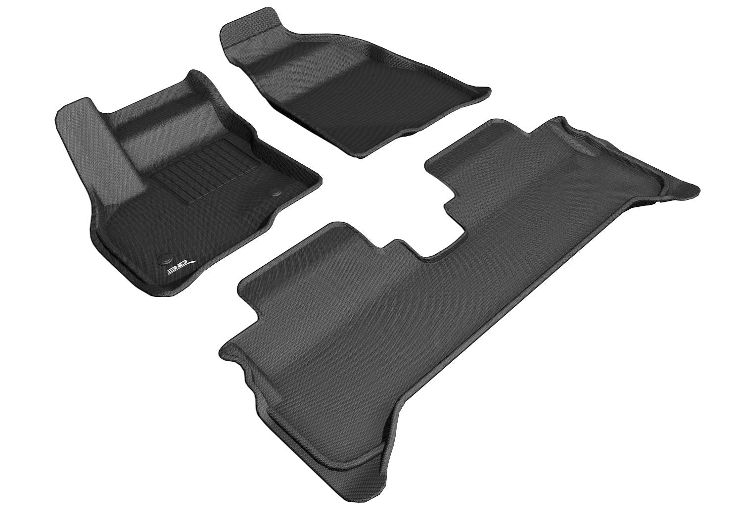 3D MAXpider Floor Mats All-Weather for Chevrolet Bolt EV 2017-2023 Custom Fit Car Liners, Kagu Series (1st & 2nd Row, Black)