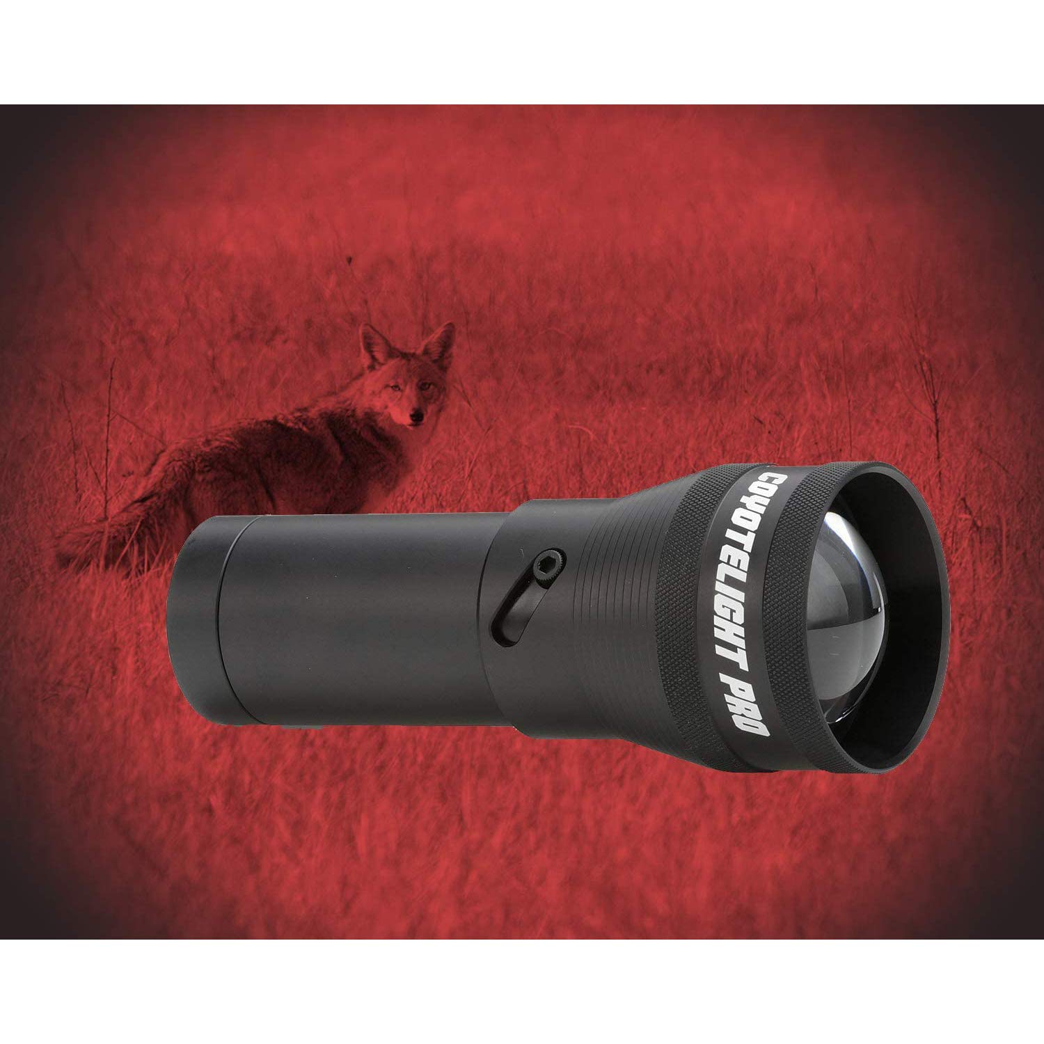 HME COYOTE Pro LIGHT Durable Lightweight Portable Adjustable Intensity Rechargeable Night Vision Hunting Flashlight | Batteries, Case, Handle, 1" Scope Mount & Charger Included, Red LED