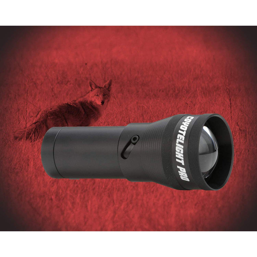 HME COYOTE Pro LIGHT Durable Lightweight Portable Adjustable Intensity Rechargeable Night Vision Hunting Flashlight | Batteries, Case, Handle, 1" Scope Mount & Charger Included, Red LED