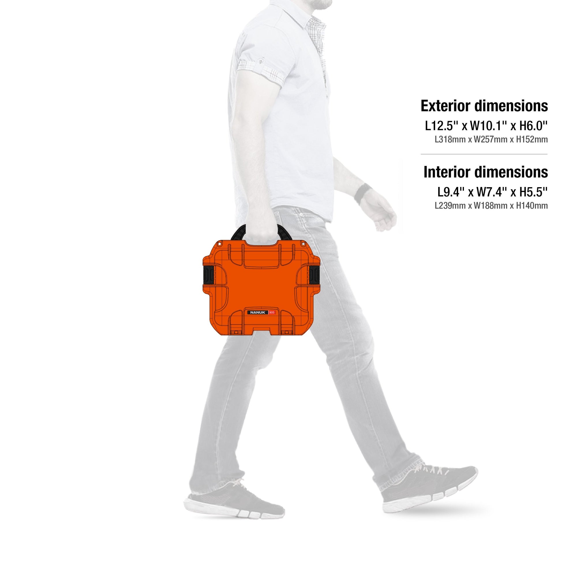 Waterproof Nanuk 905 Hard Case with Foam Insert - Orange
