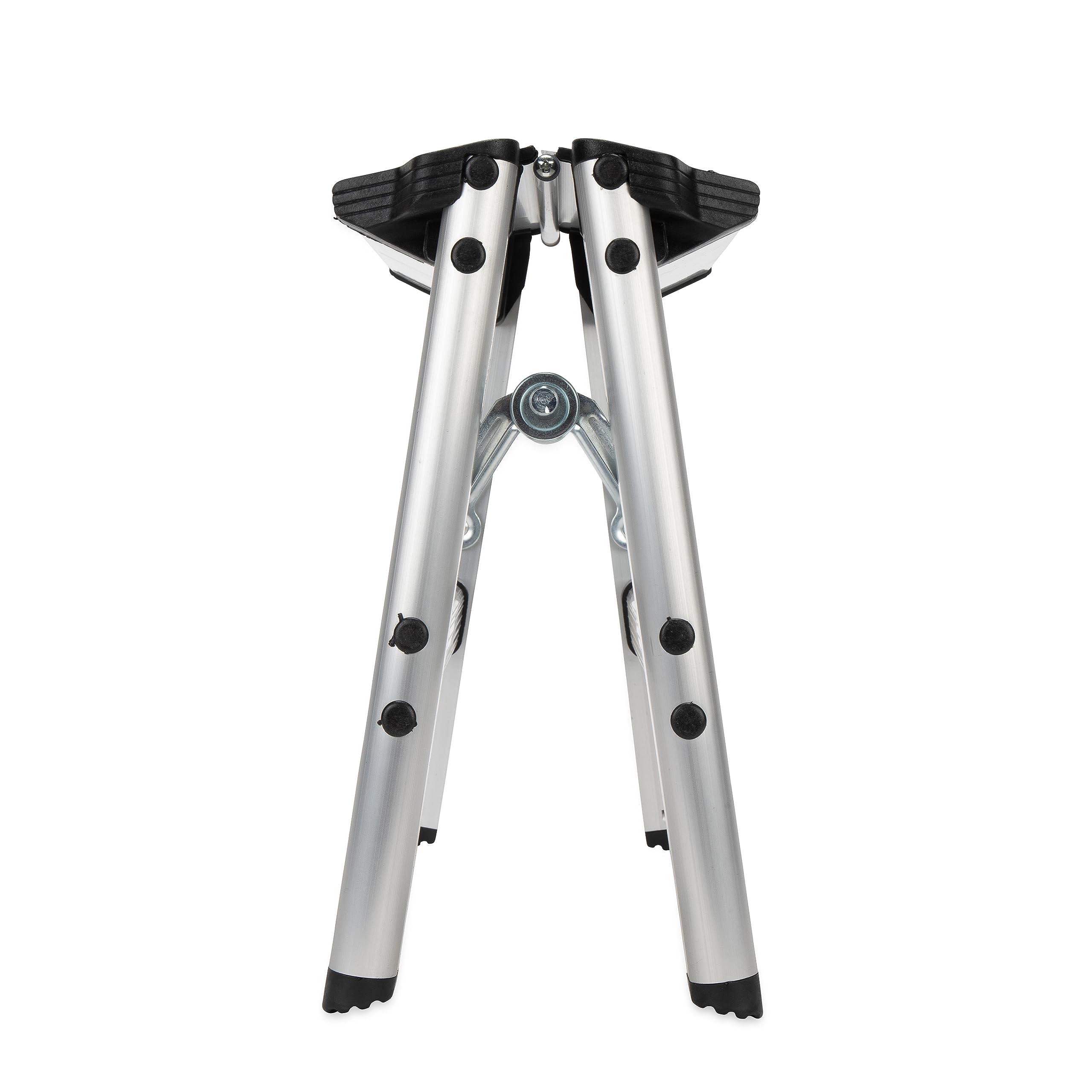 Camco Metal Folding Step Stool - Perfect for Hard to Reach Areas in Kitchens and Closets, Great as a Truck Stool, Folds for Easy Storage (43672), Silver,One Size