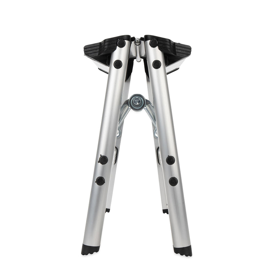 Camco Metal Folding Step Stool - Perfect for Hard to Reach Areas in Kitchens and Closets, Great as a Truck Stool, Folds for Easy Storage (43672), Silver,One Size
