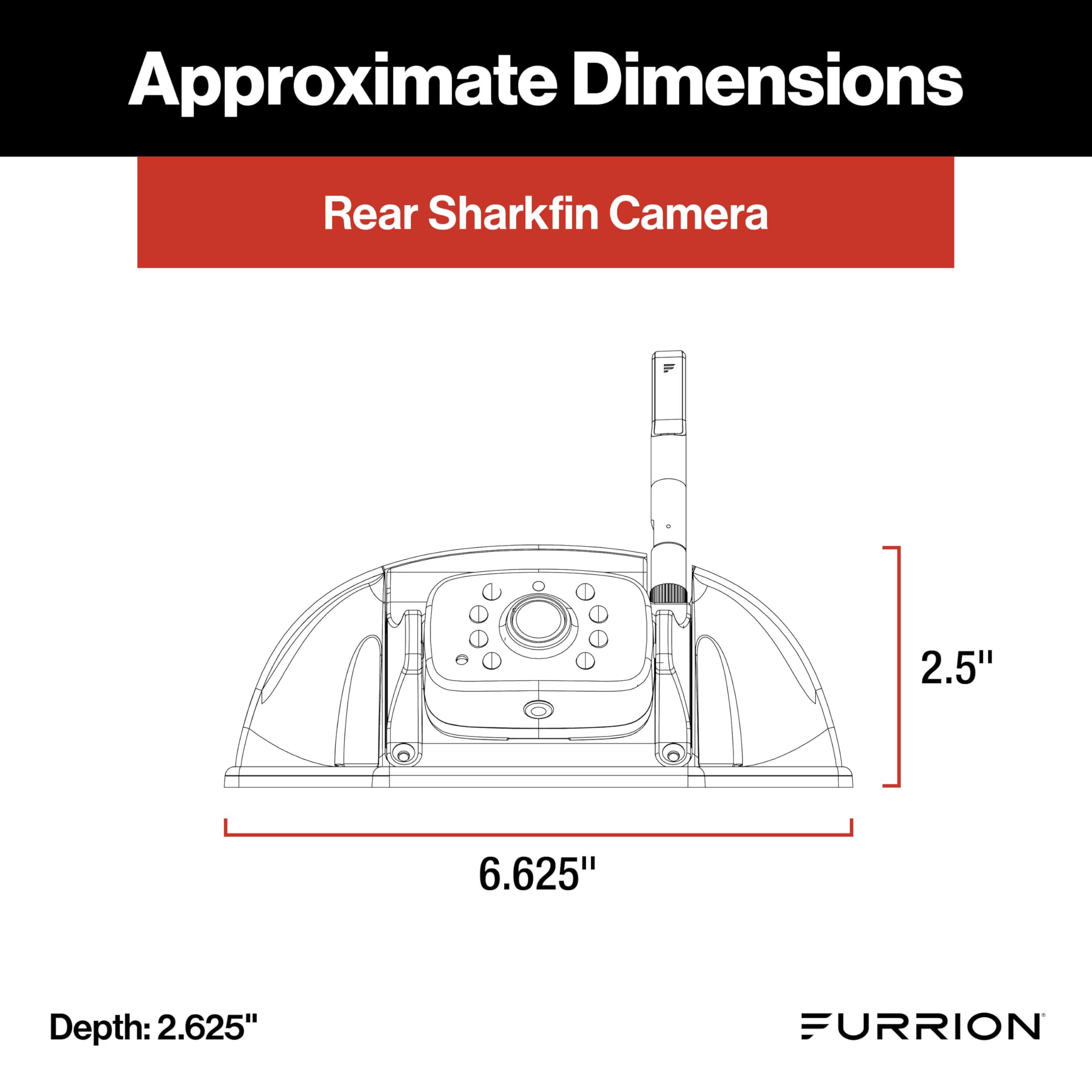 Vision S+ Furrion RV Backup Camera System – Sharkfin Wireless Camera, 1080p HD, 140° Wide-Angle, Infrared Night Vision, Motion Detection, Waterproof, Monitor Not Included – FCNFDTASF