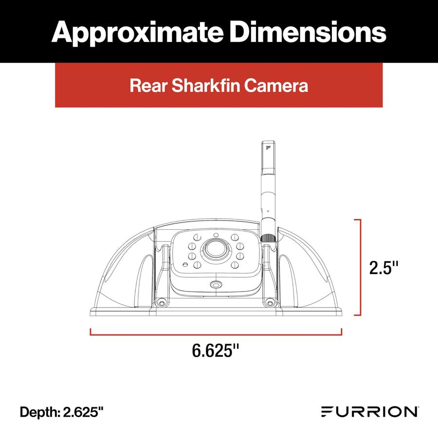 Vision S+ Furrion RV Backup Camera System – Sharkfin Wireless Camera, 1080p HD, 140° Wide-Angle, Infrared Night Vision, Motion Detection, Waterproof, Monitor Not Included – FCNFDTASF