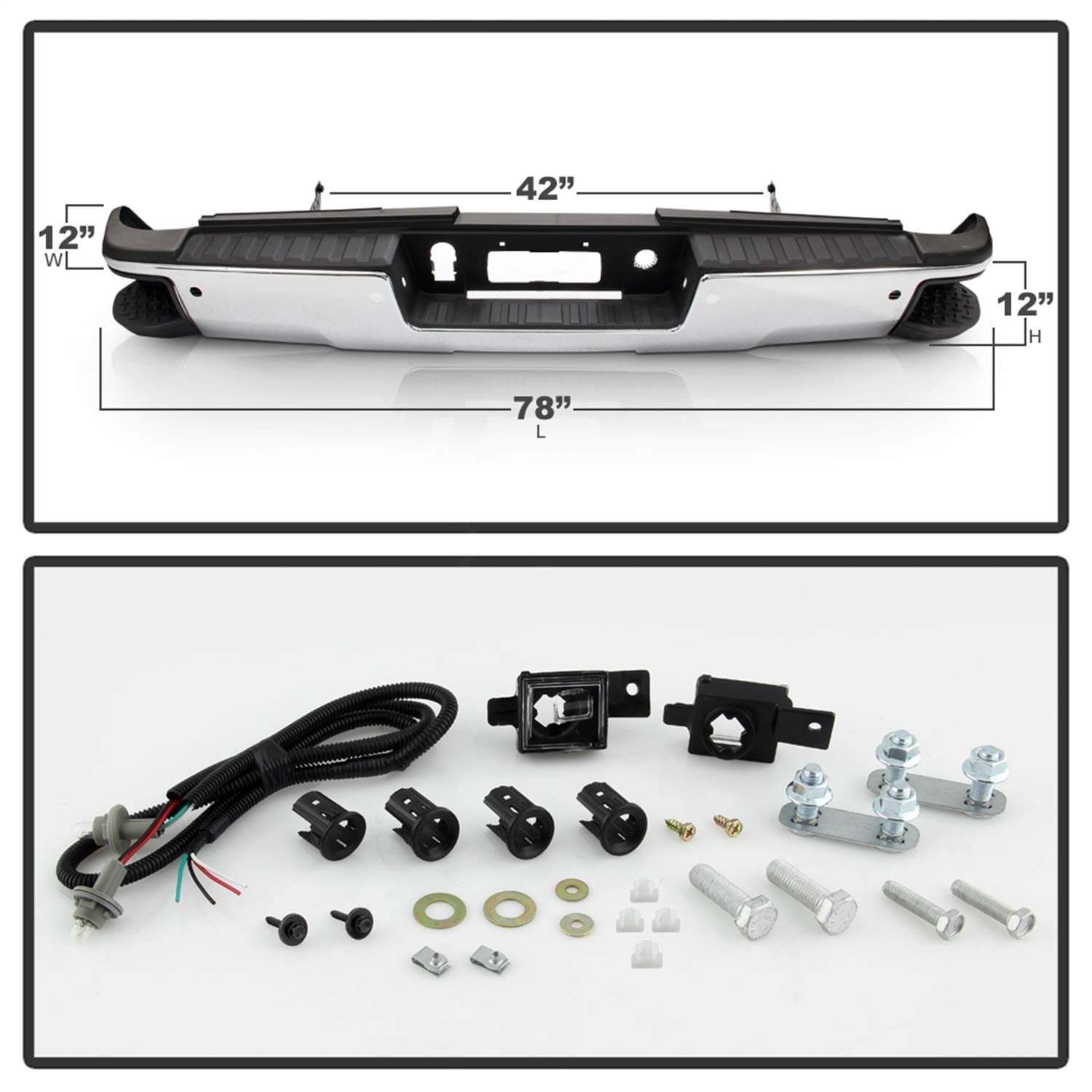 Rear Xtune Steel Bumper (RB-CS14-2500-WS-SET-C)